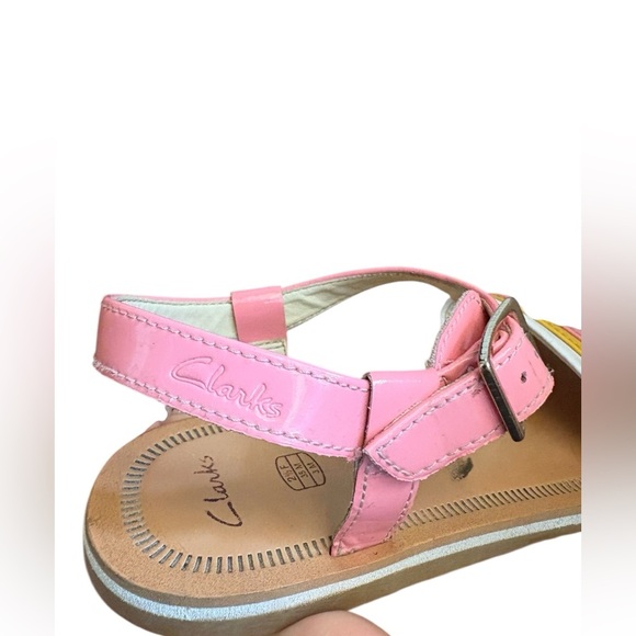 CLARKS girl FINCH STRIDE K - MULTICOLOR sandals size 3 M leather preloved - Picture 7 of 7